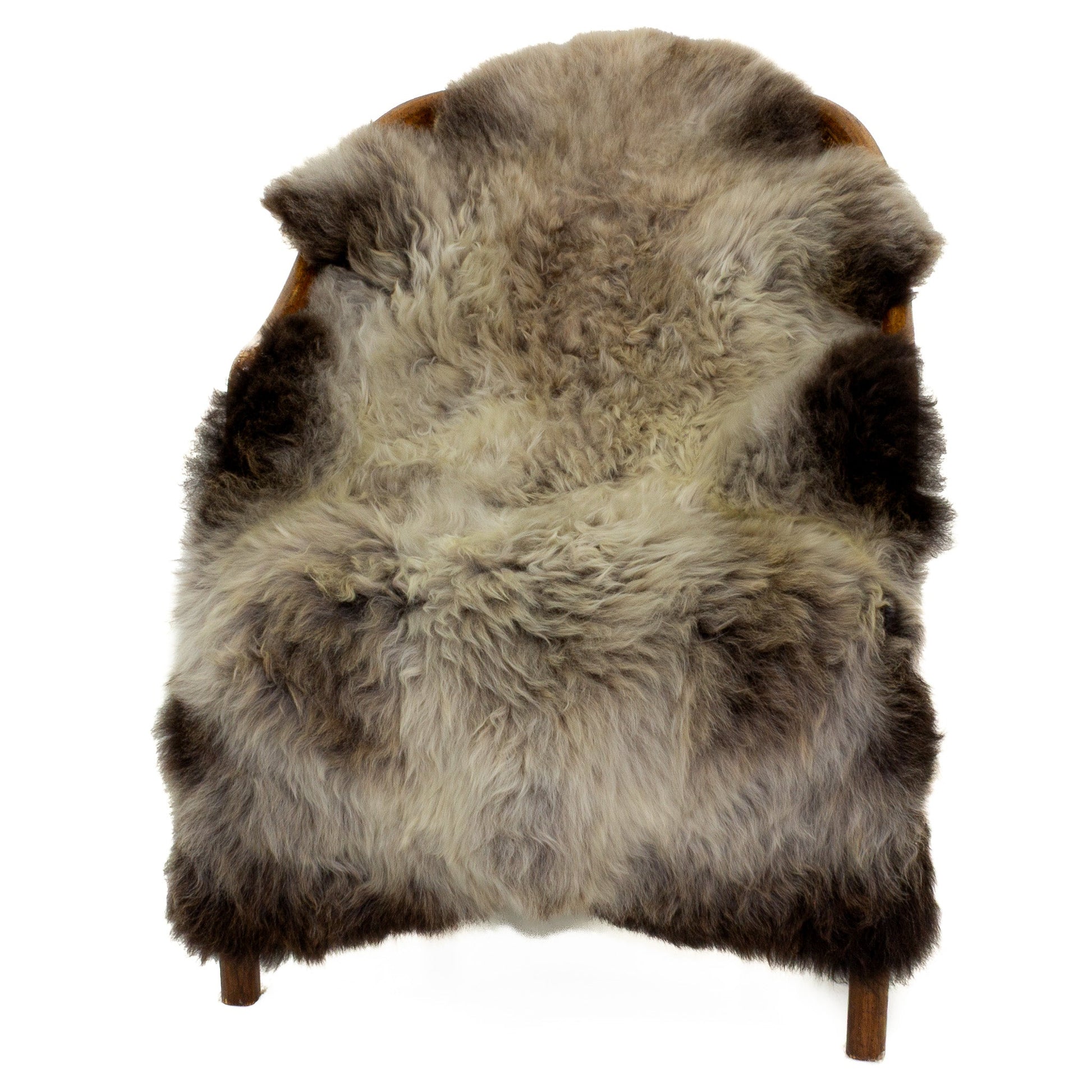 Soft Short Wool Silver Dark Gray Mix Sheepskin