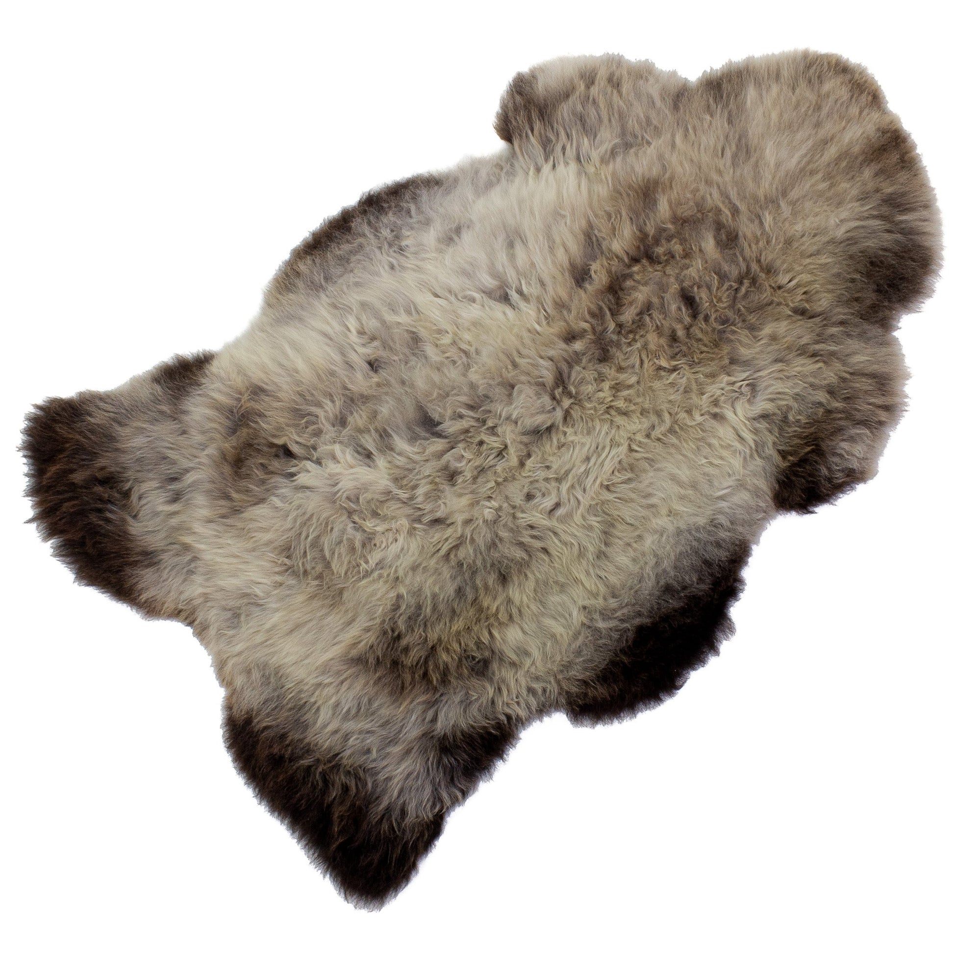 Soft Short Wool Silver Dark Gray Mix Sheepskin