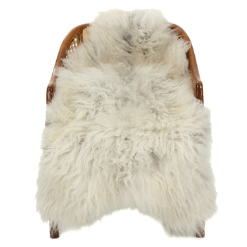 Soft Silver w Black Long Wool Swedish Sheepskin