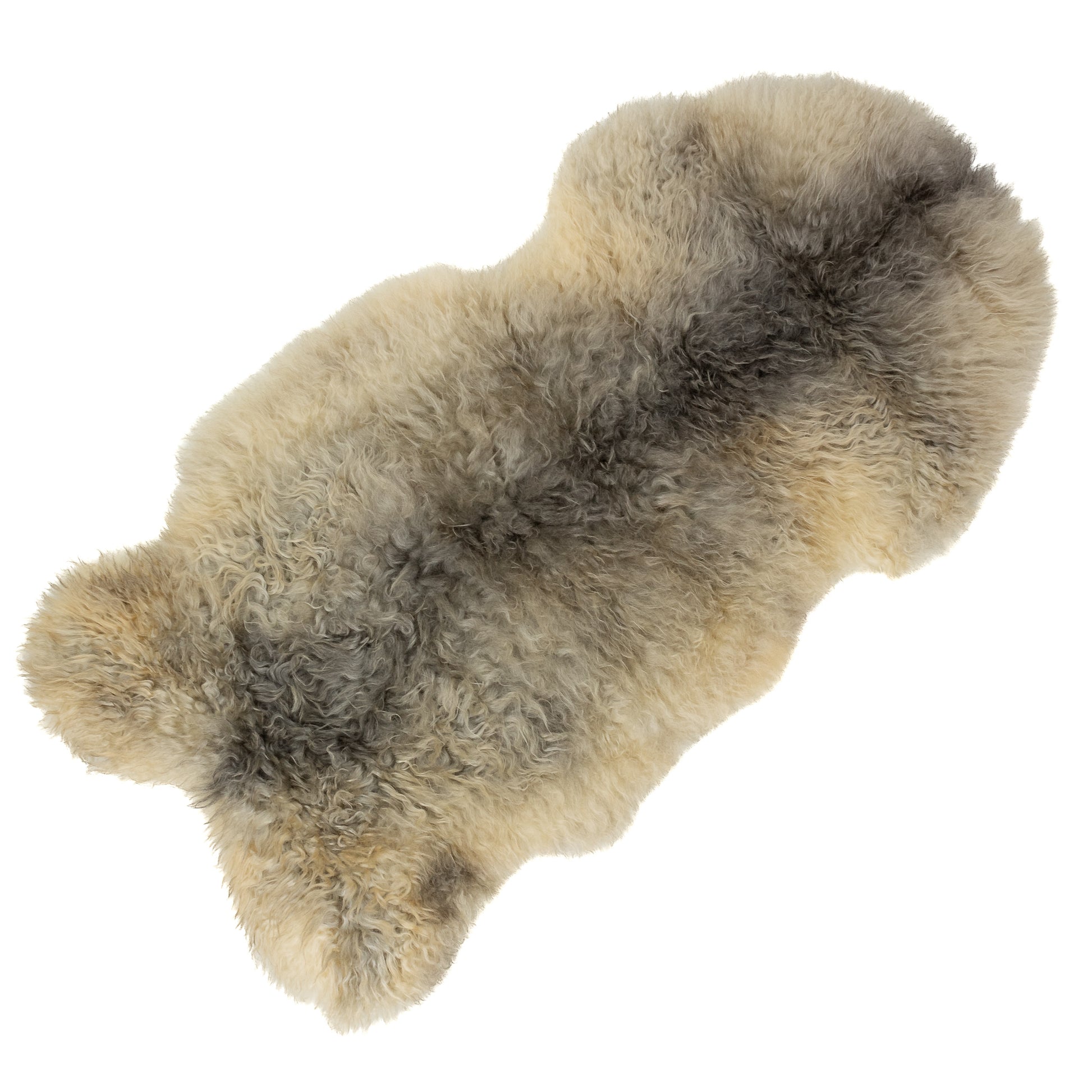 Soft Silver Gray Wavy Long Wool Swedish Sheepskin Rug