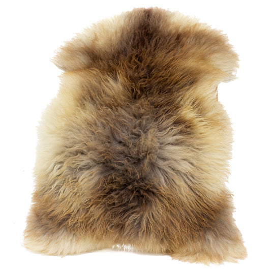 Soft Thick Brown Mottled Long Wool Swedish Sheepskin