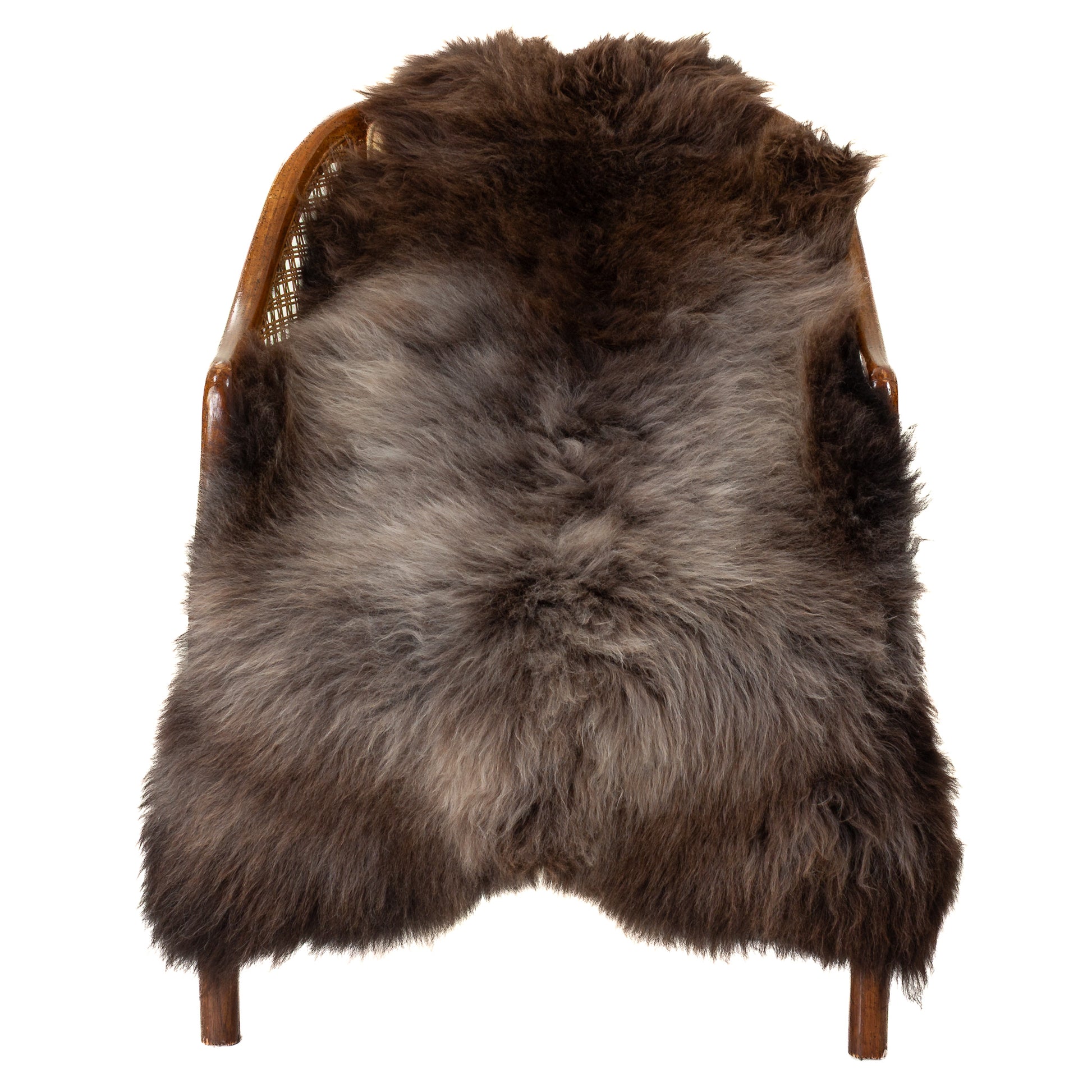 Soft Thick Cushy Brown w Gray Sheepskin