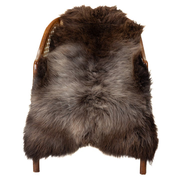 Soft Thick Cushy Brown w Gray Sheepskin