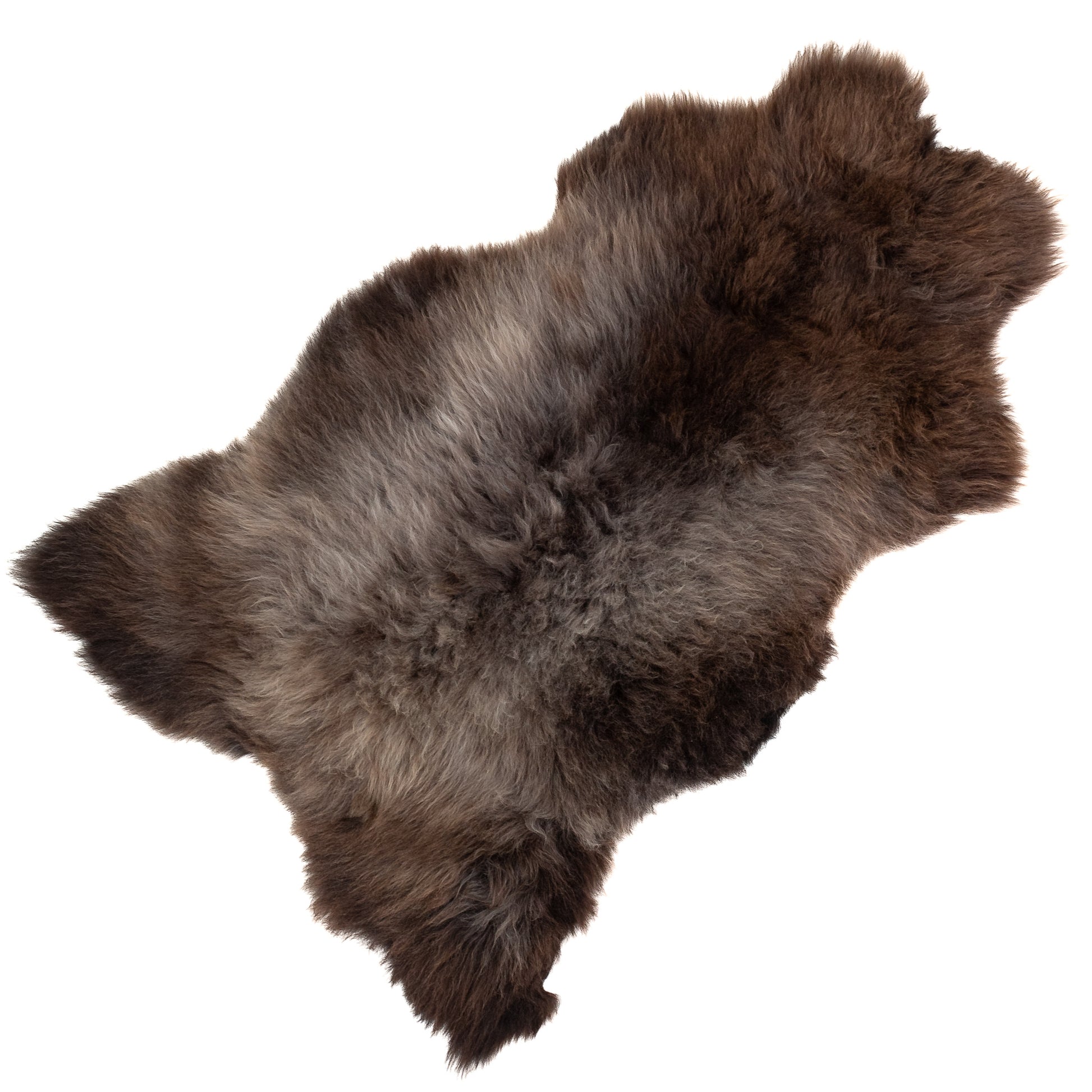 Soft Thick Cushy Brown w Gray Sheepskin Rug