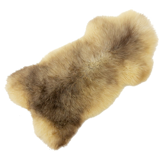 Soft Thick Ivory with Brown Long Wool Swedish Sheepskin