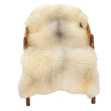 Soft Thick Ivory White w Black Swedish Sheepskin