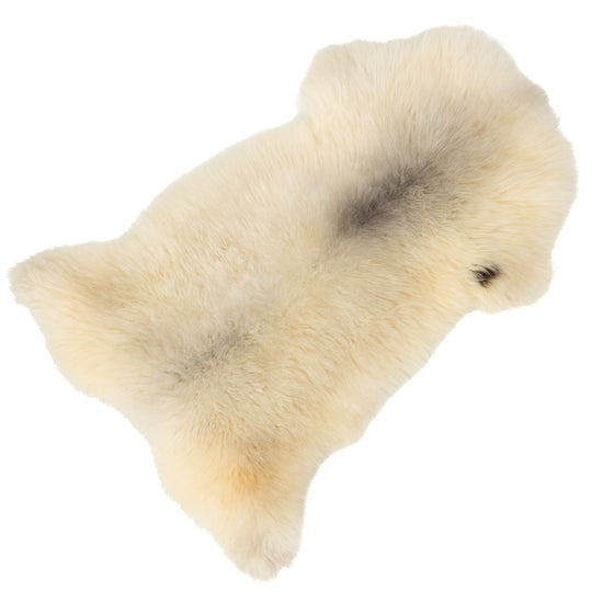 Soft Thick Ivory White w Black Swedish Sheepskin Rug
