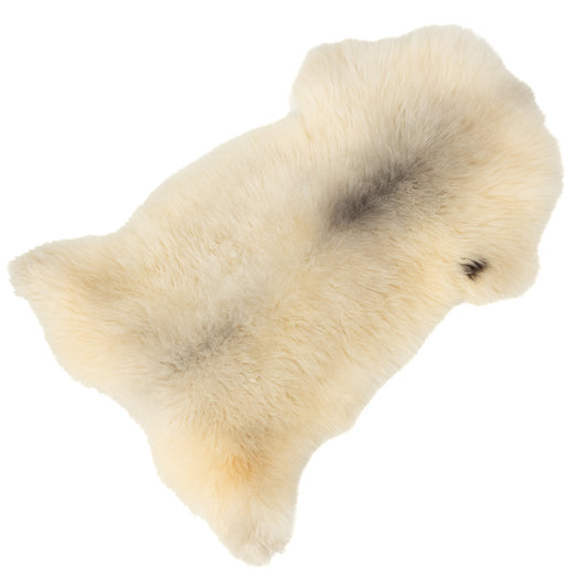 Soft Thick Ivory White w Black Swedish Sheepskin Rug