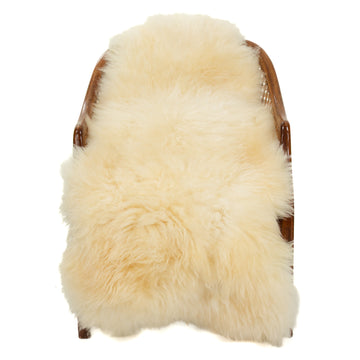 Soft Thick Ivory White Long Wool Swedish Sheepskin