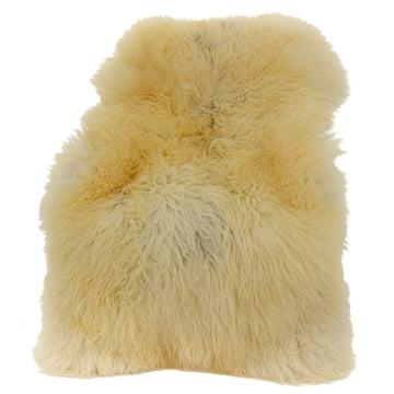 Soft Thick Light Copper Tinged White w Dark Undercoat Long Wool Swedish Sheepskin