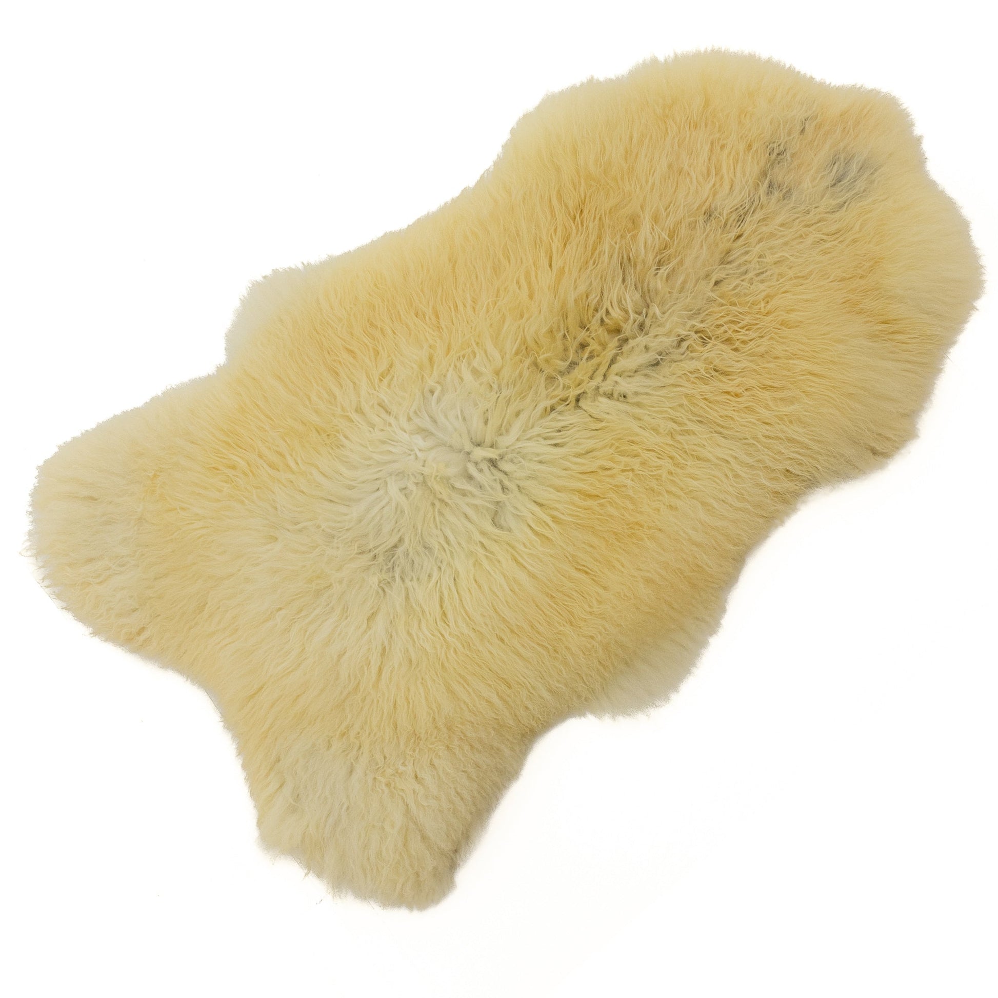 Soft Thick Light Copper Tinged White w Dark Undercoat Long Wool Swedish Sheepskin