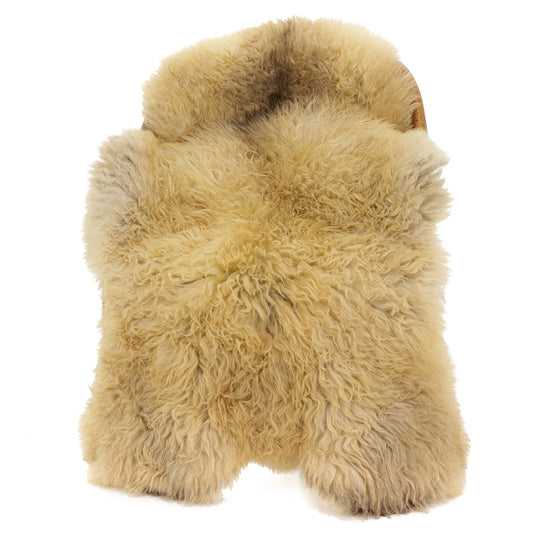 Soft Wavy Copper Brown w Black Long Wool Swedish Sheepskin