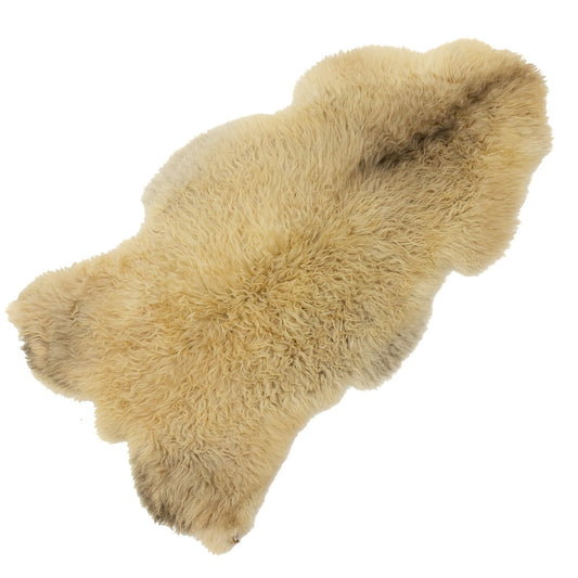 Soft Wavy Copper Brown w Black Long Wool Swedish Sheepskin