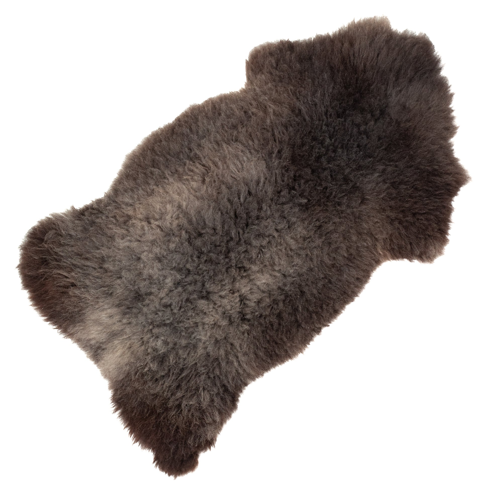 Thick Cushy Black w Gray Swedish Sheepskin Rug