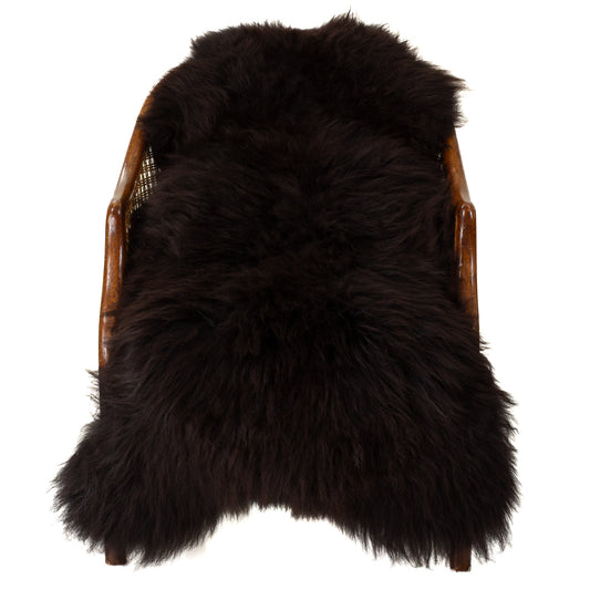 Thick Cushy Blackish Brown Sheepskin