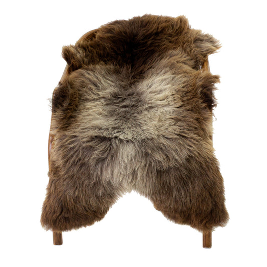 Thick Cushy Brown w Gray Sheepskin
