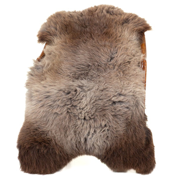 Thick Cushy Brown with Gray Sheepskin