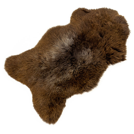 Thick Cushy Brown w Gray Highlights Sheepskin