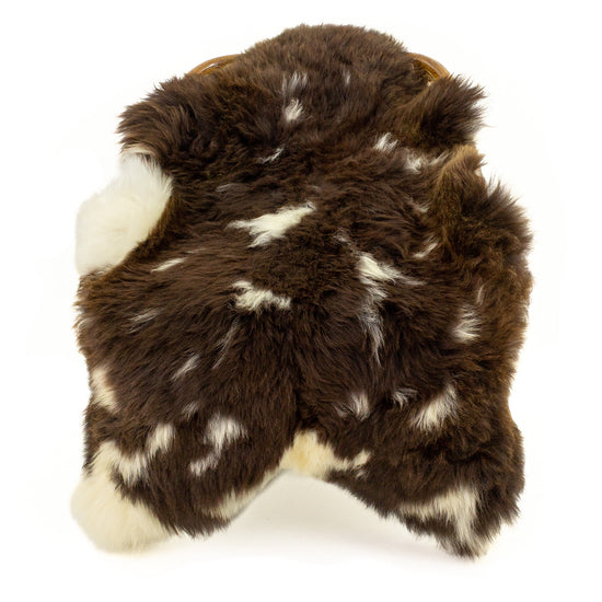Thick Cushy Brown w White Markings Sheepskin