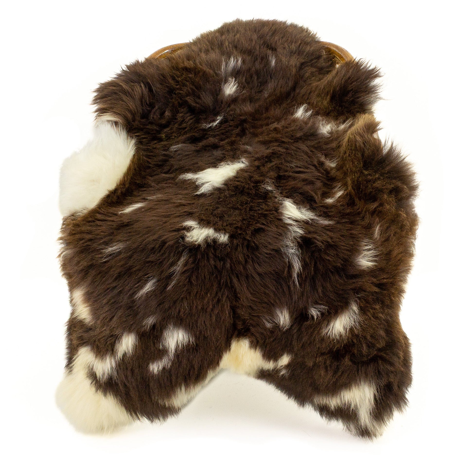 Thick Cushy Brown w White Markings Sheepskin