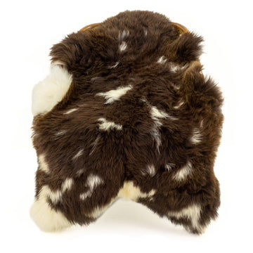 Thick Cushy Brown w White Markings Sheepskin