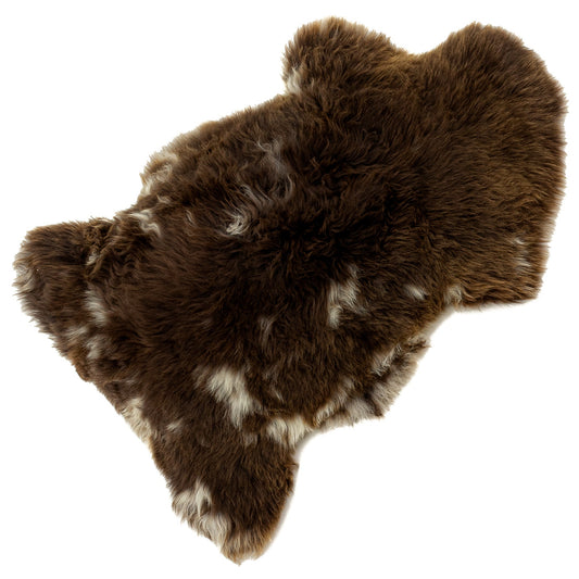 Thick Cushy Brown w White Sheepskin