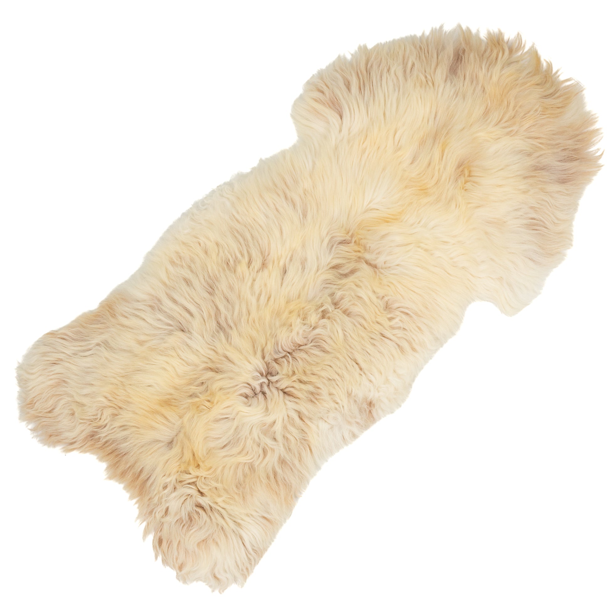 Thick Cushy Coarse Wool Golden Mottled Heidschnucke Sheepskin Rug