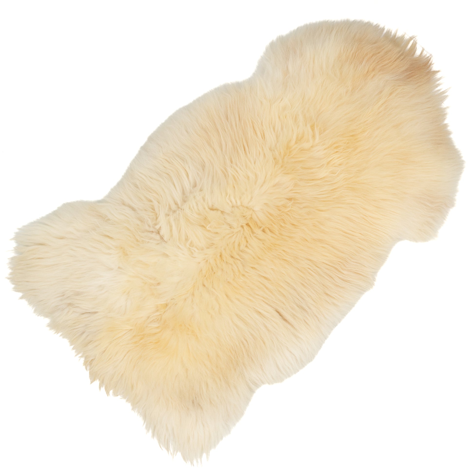Thick Cushy Coarse Wool Ivory White Mottled Heidschnucke Sheepskin Rug