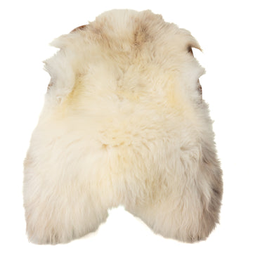 Thick Cushy Creamy White w Light Mottled Sheepskin