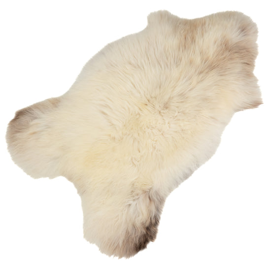 Thick Cushy Creamy White w Light Mottled Sheepskin Rug