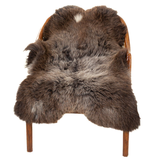Thick Cushy Gray Brown with Spot Sheepskin