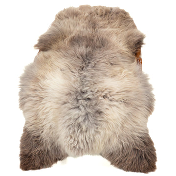Thick Cushy Gray Brown White Mix Sheepskin