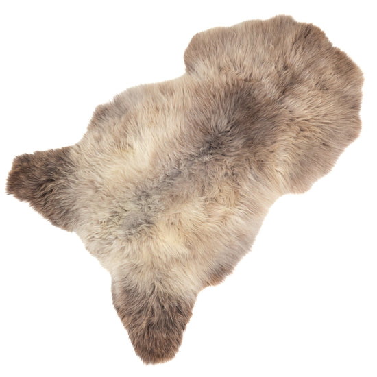 Thick Cushy Gray Brown White Mix Sheepskin Rug