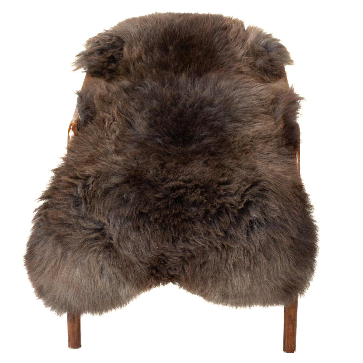 Thick Cushy Gray w Dark Brown Sheepskin