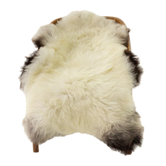 Thick Cushy Ivory White w Black Edges Sheepskin