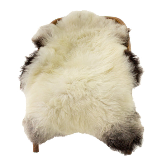 Thick Cushy Ivory White w Black Edges Sheepskin