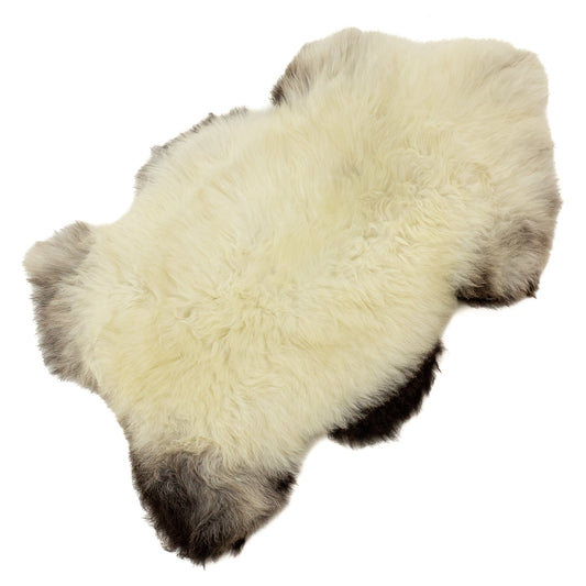 Thick Cushy Ivory White w Black Edges Sheepskin