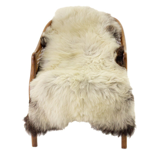 Thick Cushy Ivory White w Black Edges Sheepskin