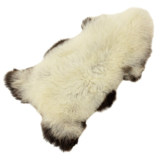 Thick Cushy Ivory White w Black Edges Sheepskin