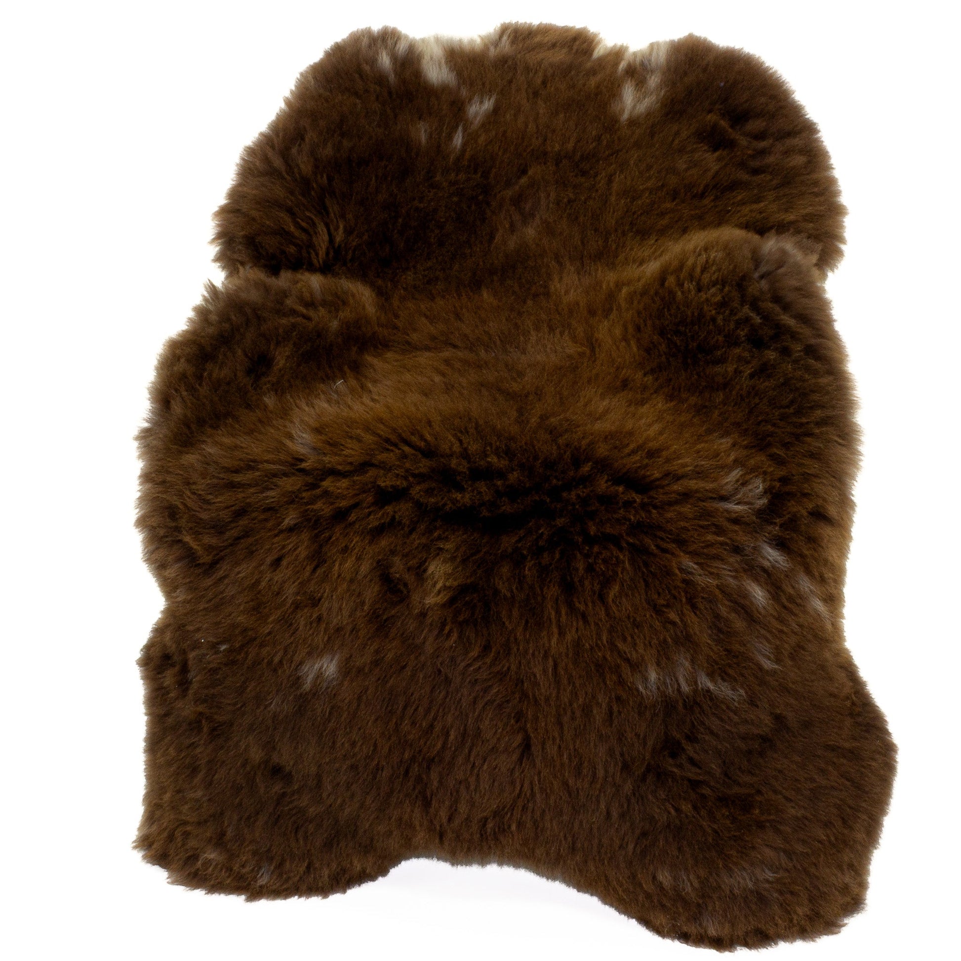Large Wide Thick Cushy Brown w White Sheepskin
