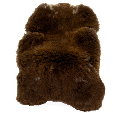 Large Wide Thick Cushy Brown w White Sheepskin