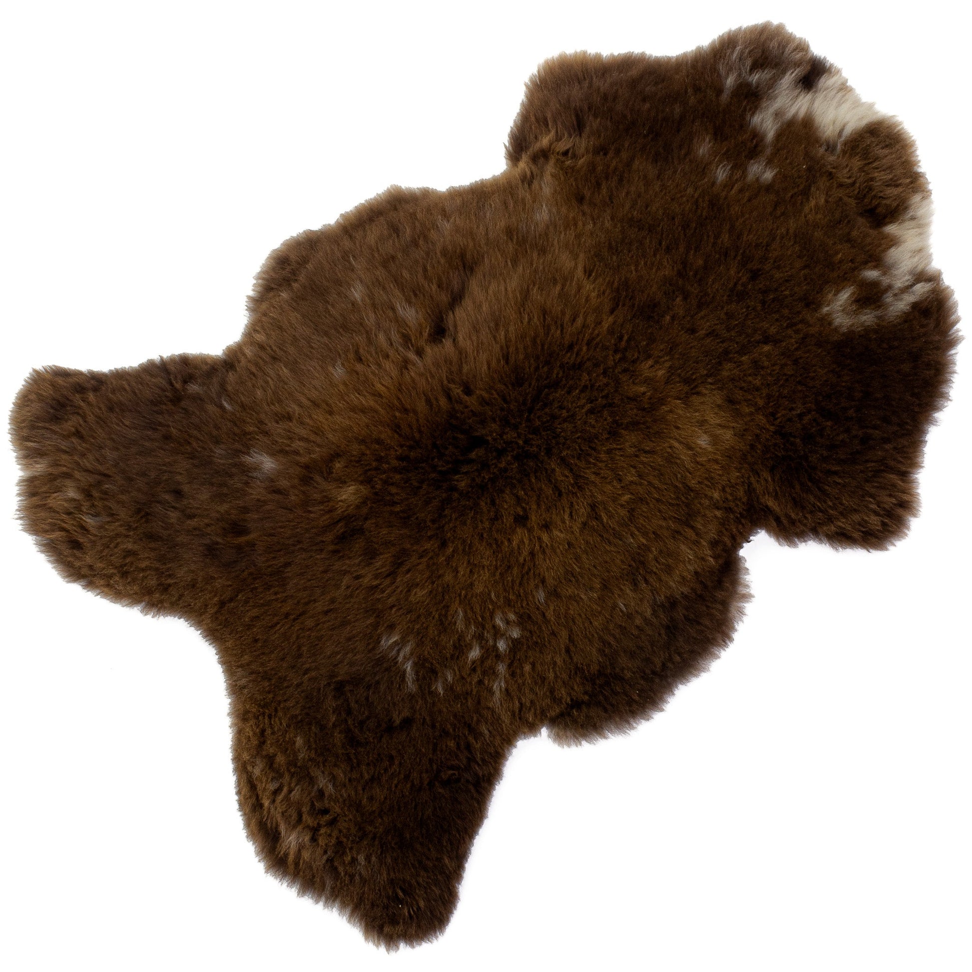 Large Wide Thick Cushy Brown w White Sheepskin