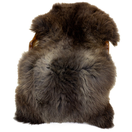 Large Thick Cushy Brown w Gray Sheepskin