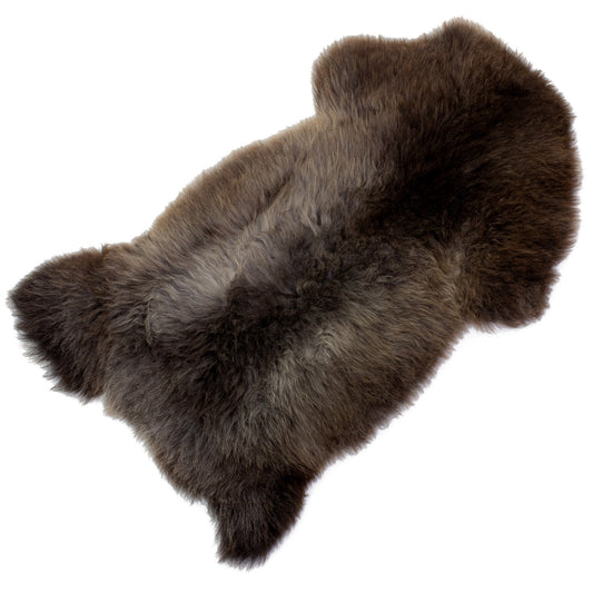 Large Thick Cushy Brown w Gray Sheepskin