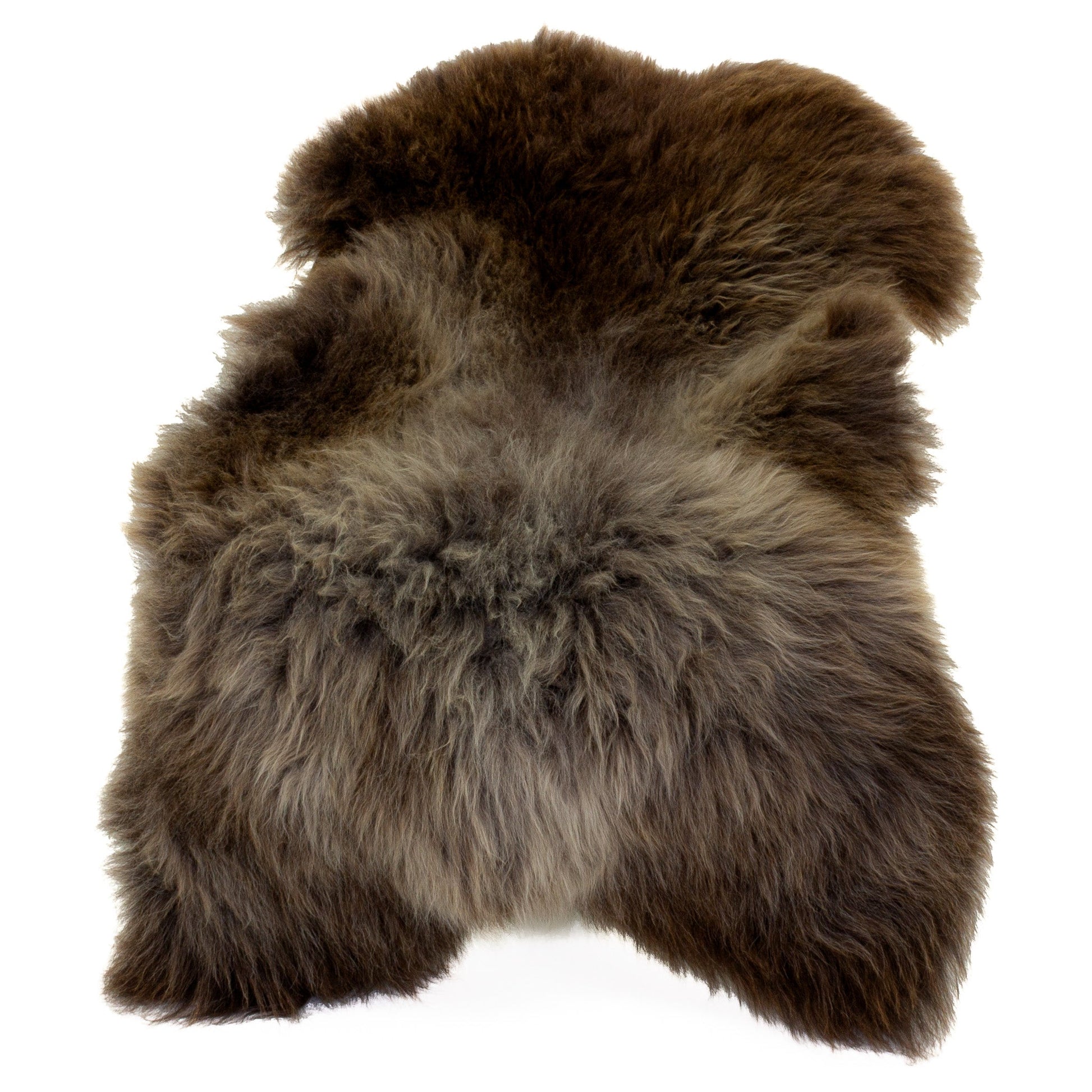 Large Thick Cushy Brown w Silver Pattern Sheepskin