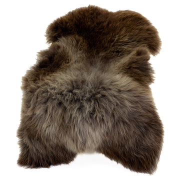 Large Thick Cushy Brown w Silver Pattern Sheepskin
