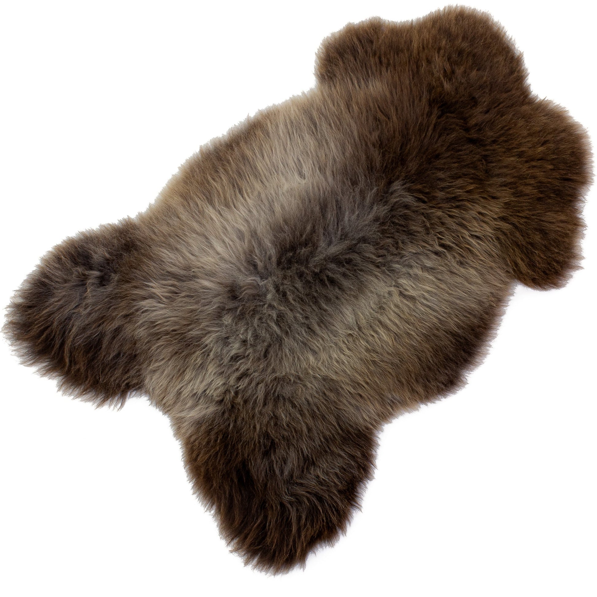 Large Thick Cushy Brown w Silver Pattern Sheepskin