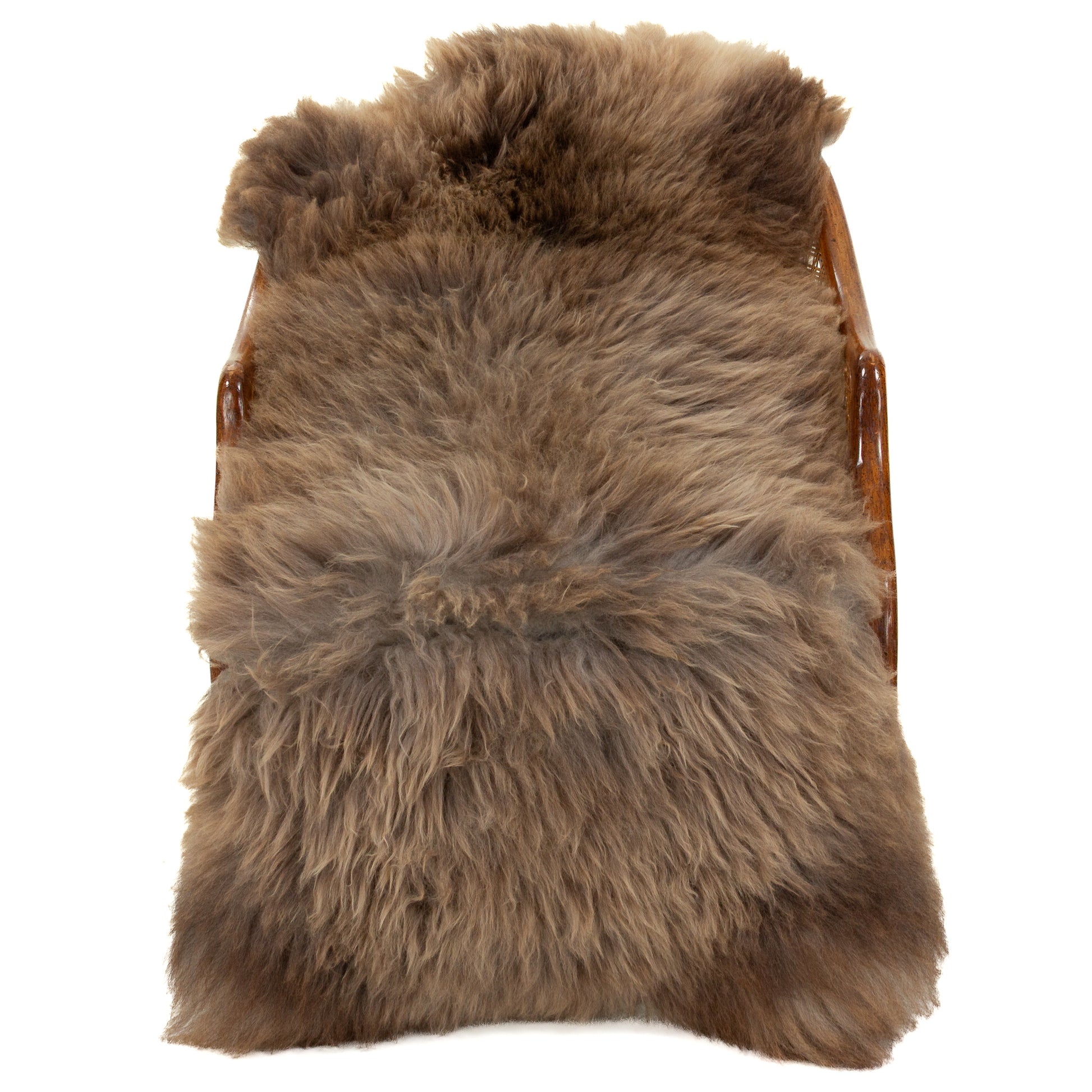 Thick Cushy Light Brown w Gray Swedish Sheepskin