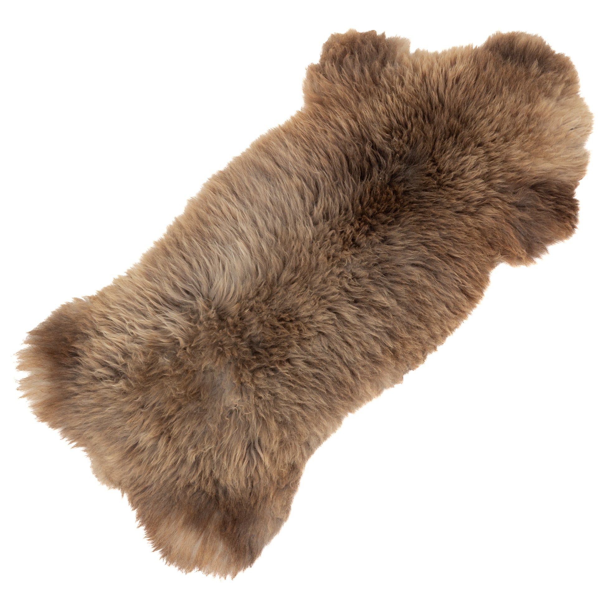 Thick Cushy Light Brown w Gray Swedish Sheepskin Rug