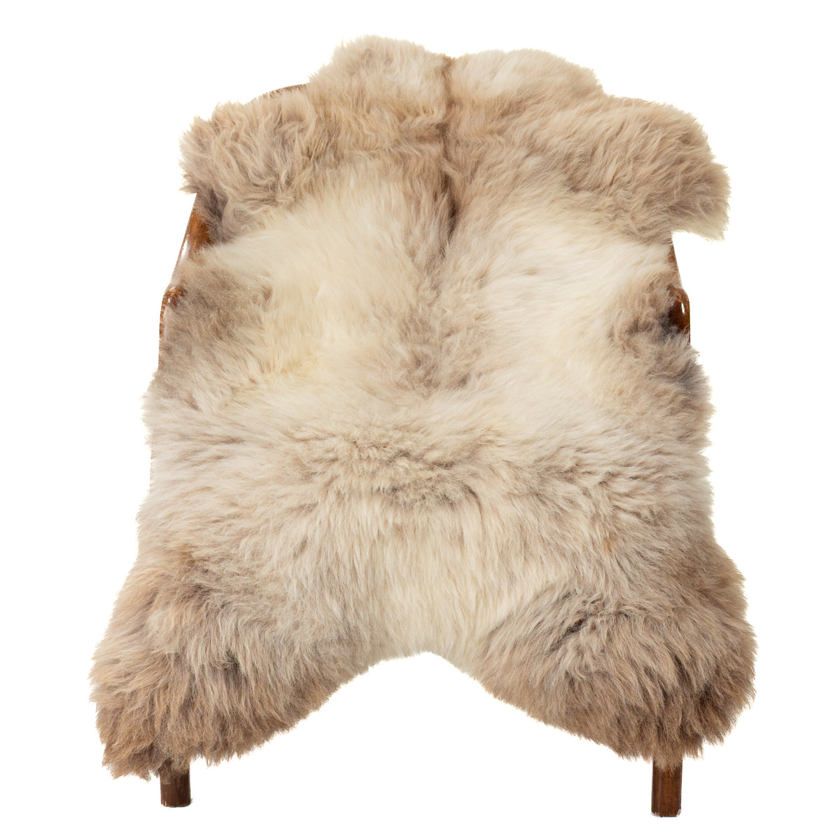 Thick Cushy Light Brown to White Mix Sheepskin